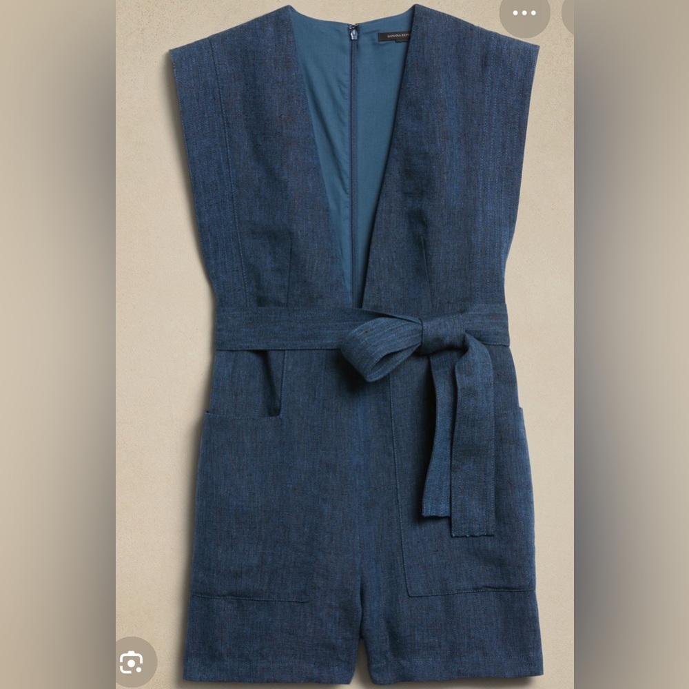Banana Republic Blue Maxine Linen Playsuit NWT - Picture 5 of 10